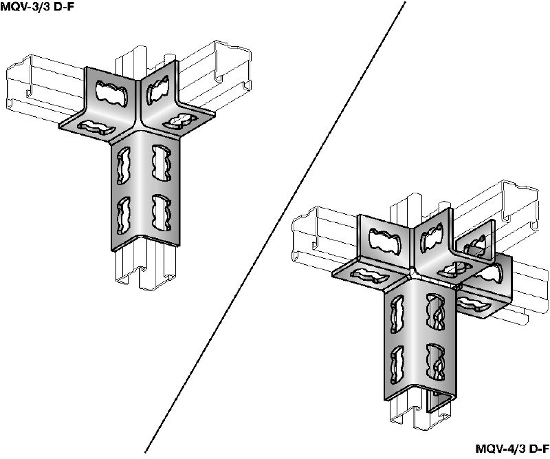 MQV-3D-F 채널 커넥터 3차원 구조물용 HDG(용융 아연도금) 채널 커넥터